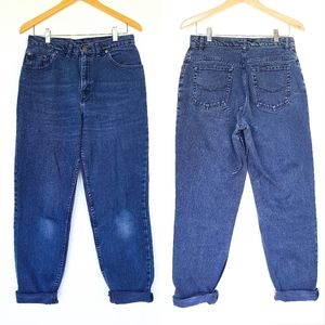 VINTAGE CHIC blue denim high rise mom jeans